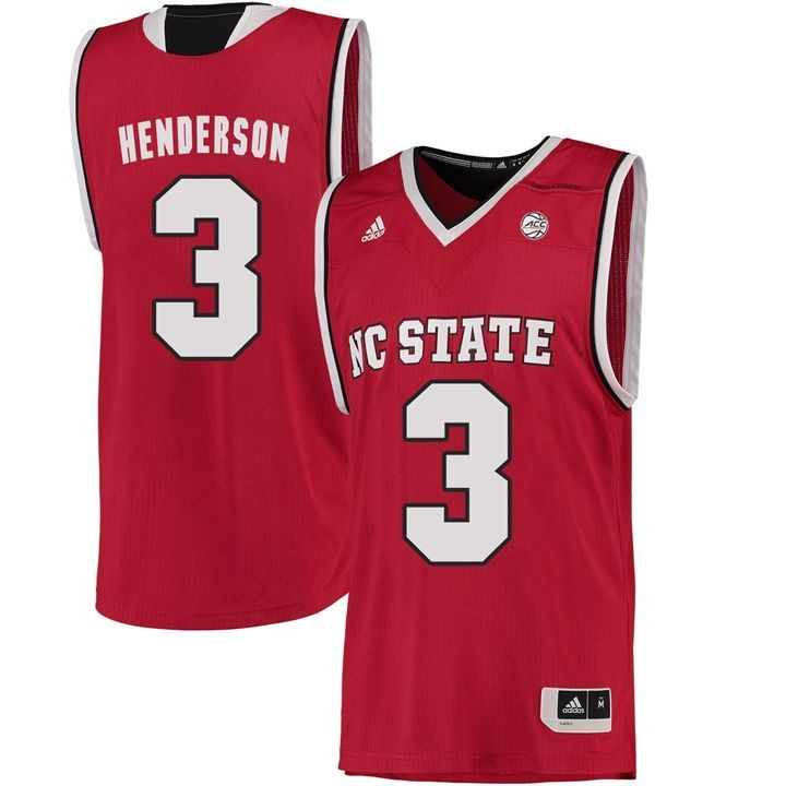 Male North Carolina State Wolfpack Red Terry Henderson NCAA College Basketball Jersey