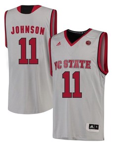 Male North Carolina State Wolfpack White Markell Johnson NCAA College Basketball Jersey