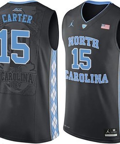 Male North Carolina Tar Heels Black Vince Carter College Basketball Jersey