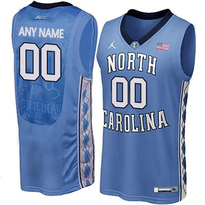 Male North Carolina Tar Heels Blue College Basketball Team Performance Customized Jersey