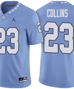 Male North Carolina Tar Heels Carolina Blue Cayson Collins NCAA Football Jersey