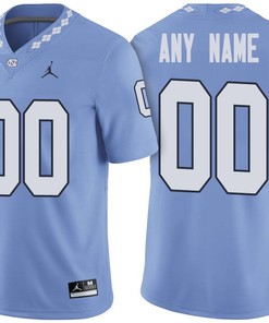 Male North Carolina Tar Heels Carolina Blue NCAA Football Customized Jersey