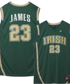 Male Notre Dame Fighting Irish Green LeBron James College Basketball Jersey