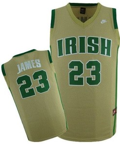 Male Notre Dame Fighting Irish Yellow LeBron James College Basketball Jersey