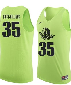 Male Oregon Ducks Apple Green Kavell Bigby-Williams NCAA Basketball Jersey