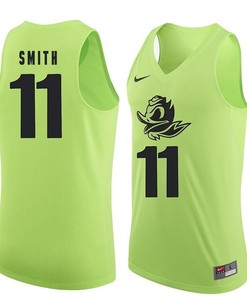 Male Oregon Ducks Apple Green Keith Smith NCAA Basketball Jersey