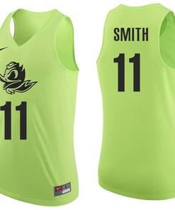 Male Oregon Ducks Apple Green Keith Smith NCAA College Basketball Jersey