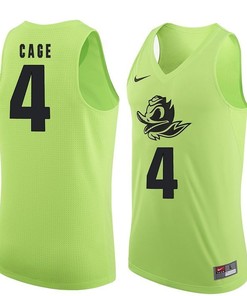 Male Oregon Ducks Apple Green M.J. Cage NCAA Basketball Jersey