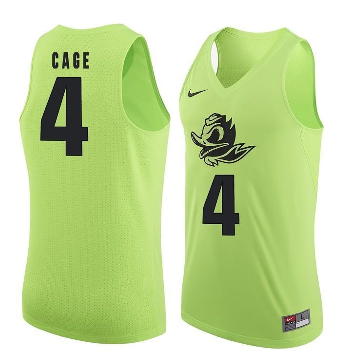 Male Oregon Ducks Apple Green M.J. Cage NCAA Basketball Jersey