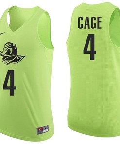 Male Oregon Ducks Apple Green M.J. Cage NCAA College Basketball Jersey