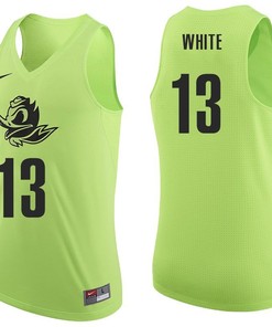 Male Oregon Ducks Apple Green Paul White NCAA College Basketball Jersey