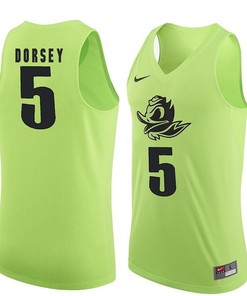 Male Oregon Ducks Apple Green Tyler Dorsey NCAA Basketball Jersey
