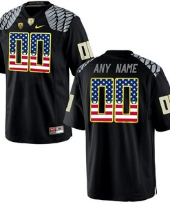 Male Oregon Ducks Black Custom College Football Limited Jersey