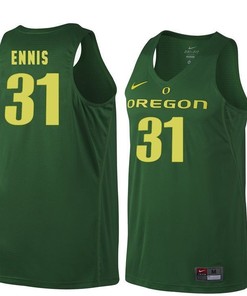 Male Oregon Ducks Dark Green Dylan Ennis NCAA Basketball Jersey