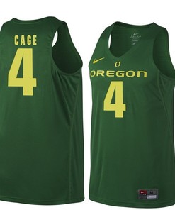 Male Oregon Ducks Dark Green M.J. Cage NCAA Basketball Jersey