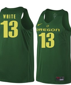 Male Oregon Ducks Dark Green Paul White NCAA Basketball Jersey