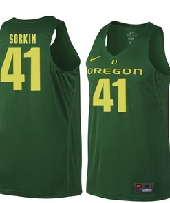 Male Oregon Ducks Dark Green Roman Sorkin NCAA Basketball Jersey