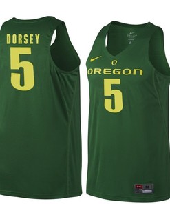 Male Oregon Ducks Dark Green Tyler Dorsey NCAA Basketball Jersey
