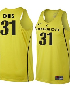 Male Oregon Ducks Gold Dylan Ennis NCAA Basketball Jersey