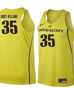 Male Oregon Ducks Gold Kavell Bigby-Williams NCAA Basketball Jersey