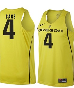 Male Oregon Ducks Gold M.J. Cage NCAA Basketball Jersey