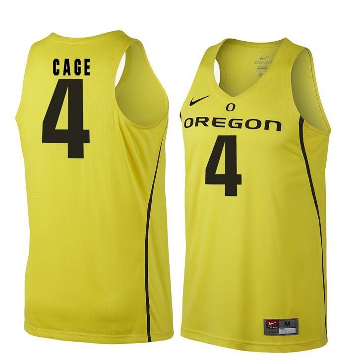 Male Oregon Ducks Gold M.J. Cage NCAA Basketball Jersey