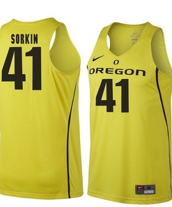 Male Oregon Ducks Gold Roman Sorkin NCAA Basketball Jersey