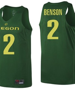 Male Oregon Ducks Green Casey Benson NCAA College Basketball Jersey
