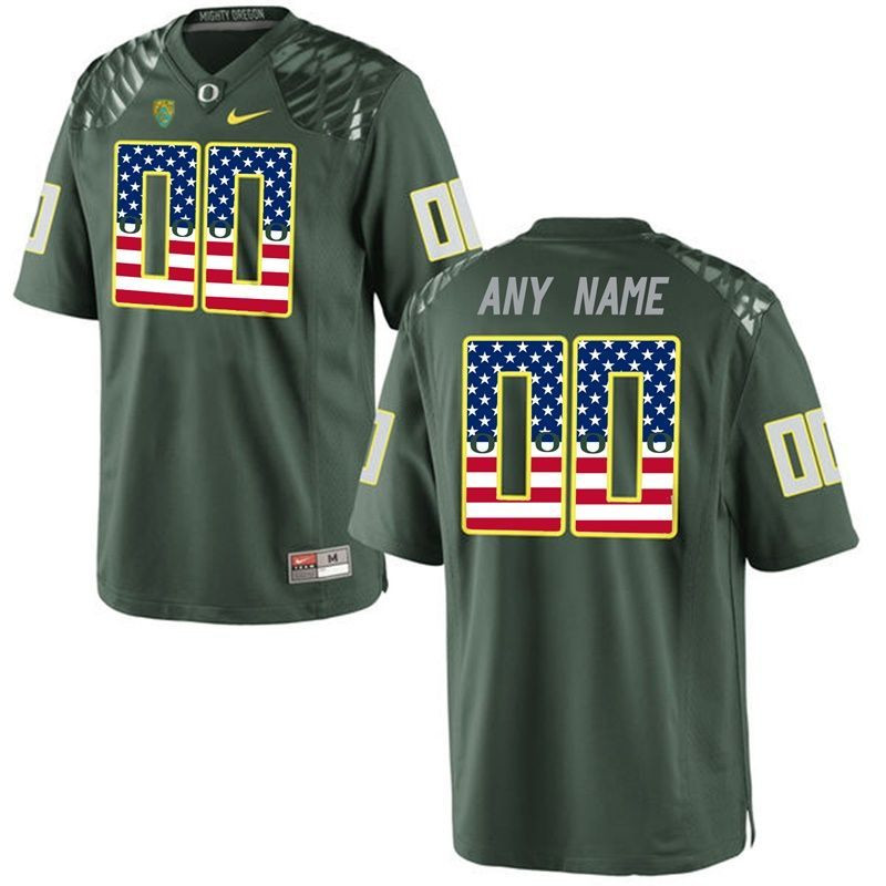 Male Oregon Ducks Green Custom College Football Limited Jersey