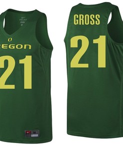 Male Oregon Ducks Green Evan Gross NCAA College Basketball Jersey