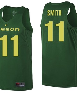 Male Oregon Ducks Green Keith Smith NCAA College Basketball Jersey