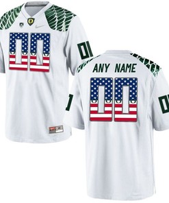 Male Oregon Ducks White Custom College Football Limited Jersey