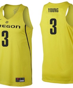 Male Oregon Ducks Yellow Joe Young NCAA College Basketball Jersey