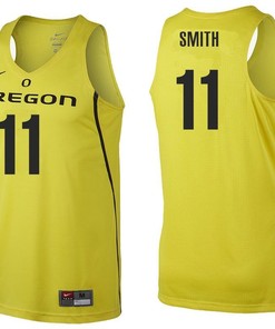 Male Oregon Ducks Yellow Keith Smith NCAA College Basketball Jersey