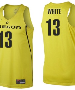 Male Oregon Ducks Yellow Paul White NCAA College Basketball Jersey