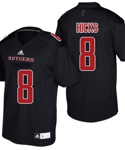 Male Rutgers Scarlet Knights Black Josh Hicks NCAA Football Jersey