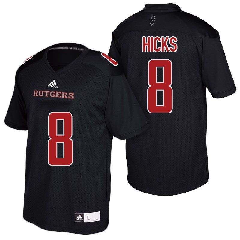 Male Rutgers Scarlet Knights Black Josh Hicks NCAA Football Jersey