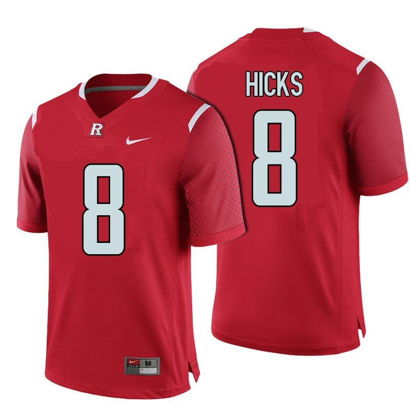 Male Rutgers Scarlet Knights Red Josh Hicks NCAA Football Jersey