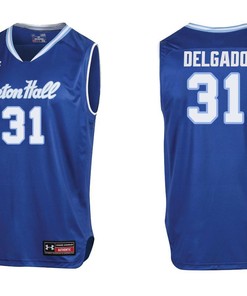 Male Seton Hall Pirates Blue Angel Delgado College Basketball Jersey