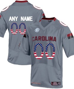 Male South Carolina Gamecocks Grey Custom College Football Limited Jersey