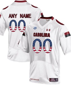 Male South Carolina Gamecocks White Custom College Football Limited Jersey