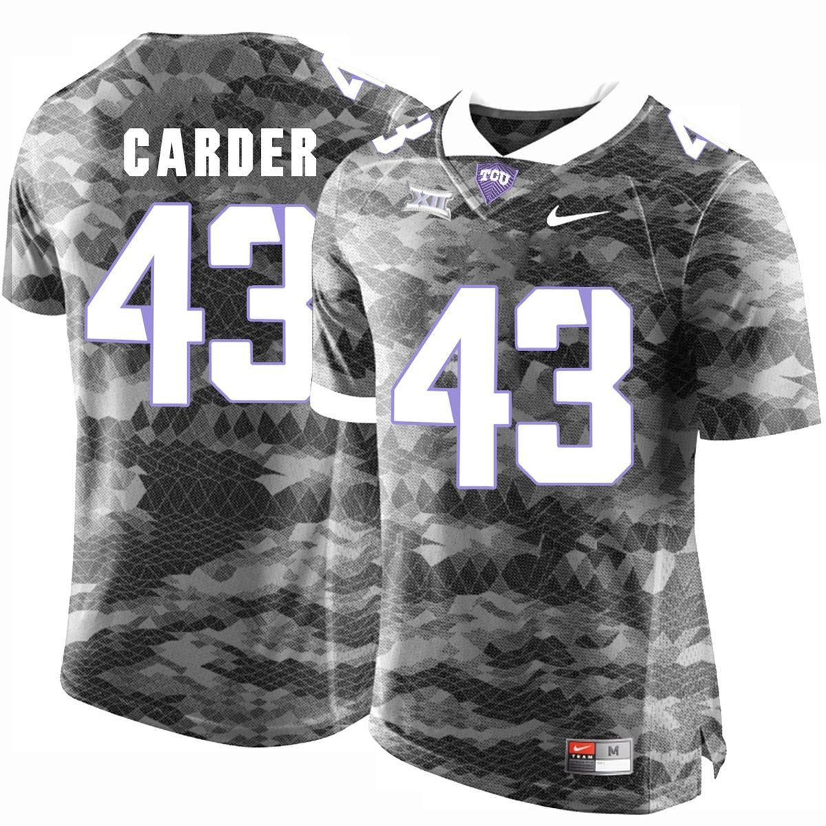 Male TCU Horned Frogs Gre Tank Carder College Football Jersey