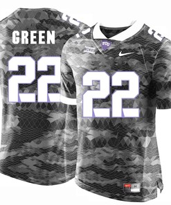 Male TCU Horned Frogs Grey Aaron Green College Football Jersey