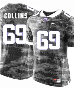 Male TCU Horned Frogs Grey Aviante Collins College Football Jersey