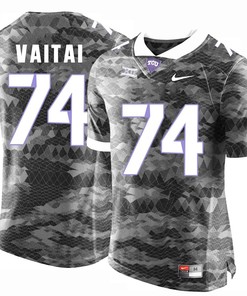 Male TCU Horned Frogs Grey Halapoulivaati Vaitai College Football Jersey
