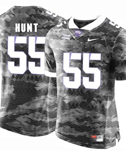 Male TCU Horned Frogs Grey Joey Hunt College Football Jersey
