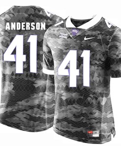 Male TCU Horned Frogs Grey Jonathan Anderson College Football Jersey
