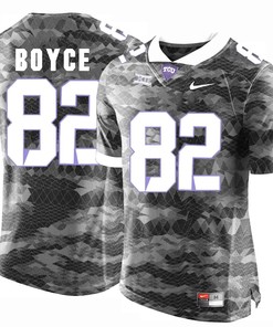 Male TCU Horned Frogs Grey Josh Boyce College Football Jersey