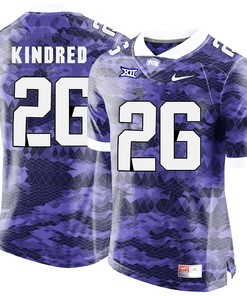 Male TCU Horned Frogs Purple Derrick Kindred College Football Jersey
