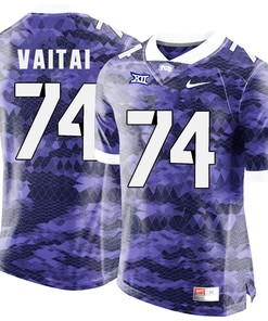 Male TCU Horned Frogs Purple Halapoulivaati Vaitai College Football Jersey